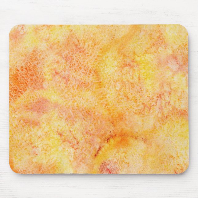 Orange Watercolor Background Mouse Pad (Front)