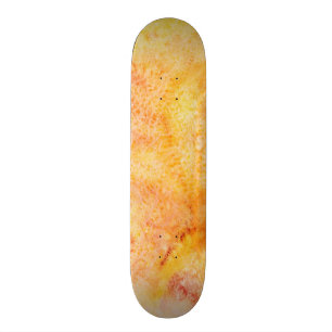 Orange Watercolor Background Skateboard