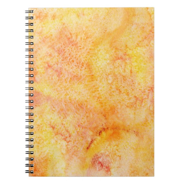 Orange Watercolor Background Spiral Notebook (Front)