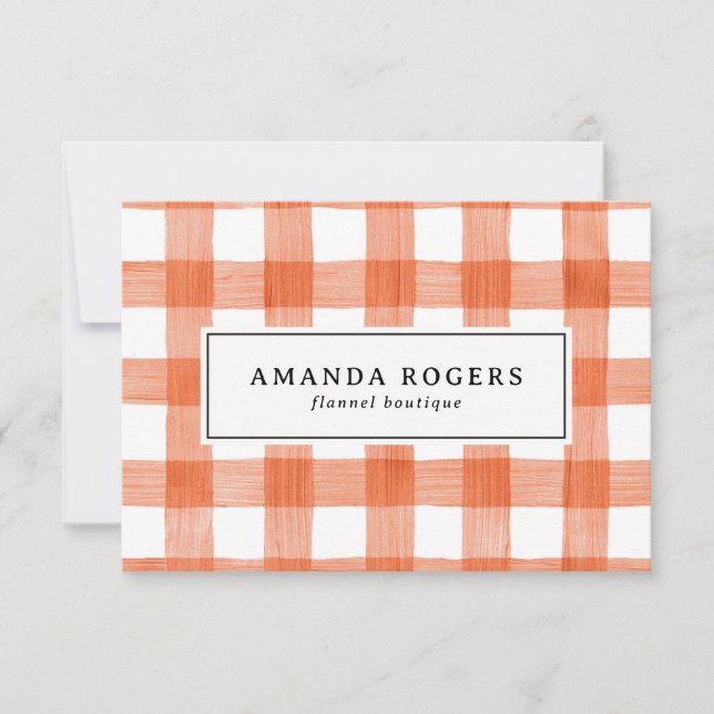 ORANGE Watercolor Buffalo Plaid flannel (Front)