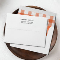 Orange Watercolor Buffalo Plaid RETURN ADDRESS
