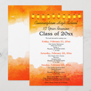 Orange Watercolor Class Reunion Template