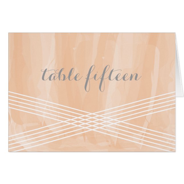 Orange Watercolor Deco Table Number (Front Horizontal)