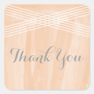 Orange Watercolor Deco Thank You Square Sticker