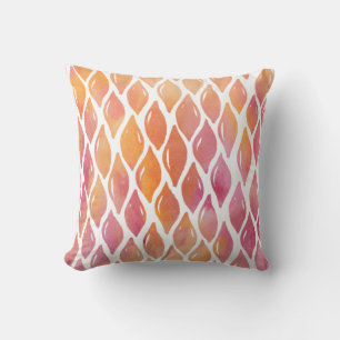 Orange watercolor drops pattern cushion