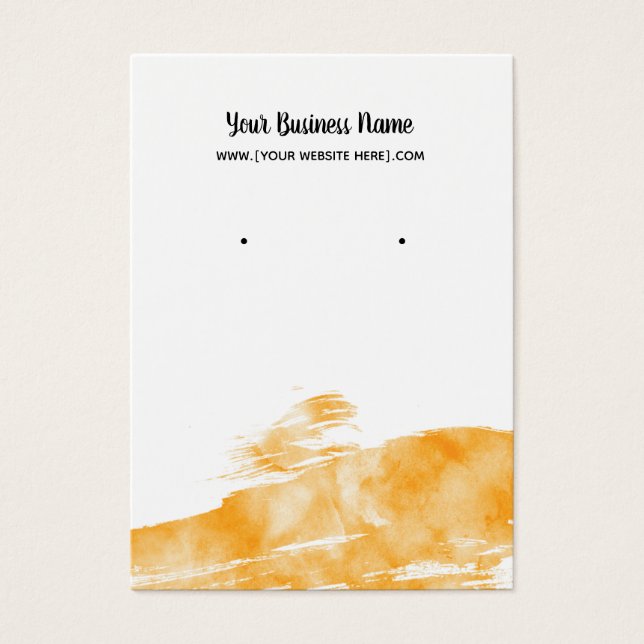 Orange Watercolor Earring Display Cards (Front)