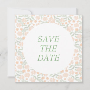 Orange Watercolor Elegant Floral Wedding Save The Date