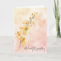 Orange Watercolor Flowers Sympathy 