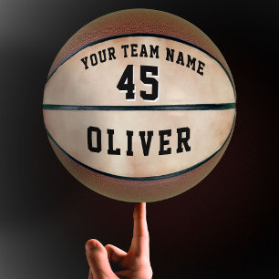 Orange Watercolor Player Team Name Number Basketball