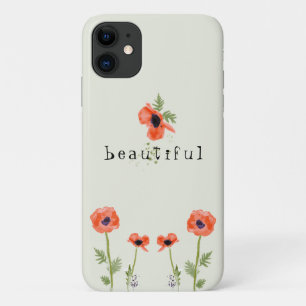 Orange Watercolor Poppies Floral Motifs Case-Mate iPhone Case