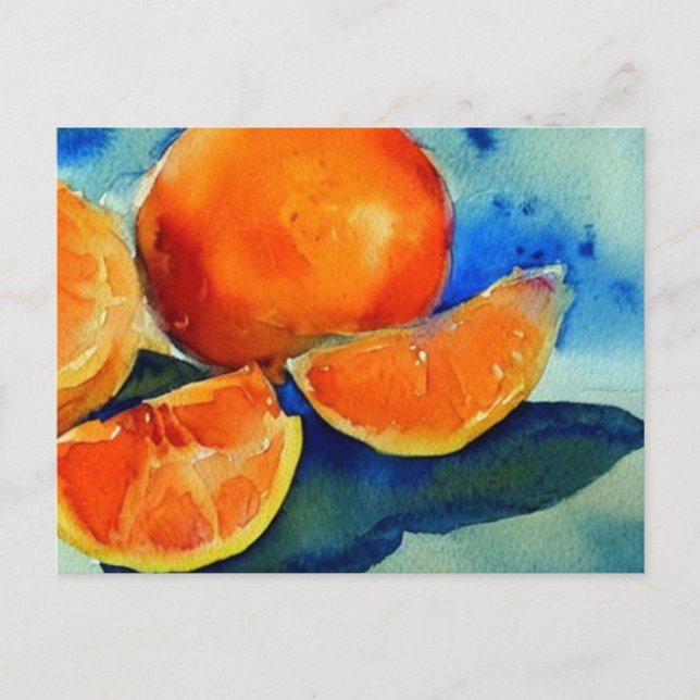 Orange watercolor postcard (Front)