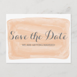 Orange Watercolor Save the Date Postcard