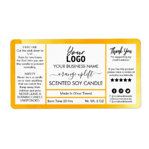 Orange Watercolor Scented Soy Candle