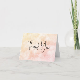 Orange Watercolor Thank You Card