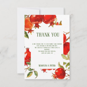 Orange watercolor theme Bright colors Thank You Card