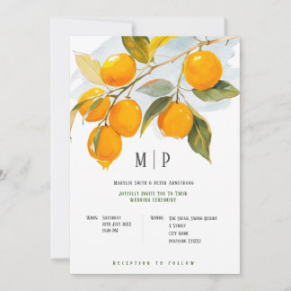 Orange watercolor theme Bright colours Invitation