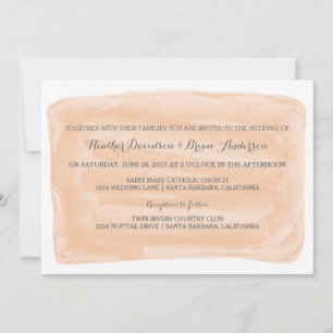 Orange Watercolor Wedding Invite