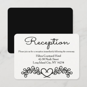 Orange Watercolor Wedding Reception Heart Floral Invitation