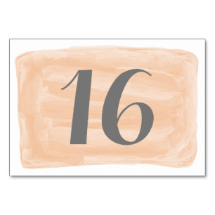 Orange Watercolor Wedding Table Card