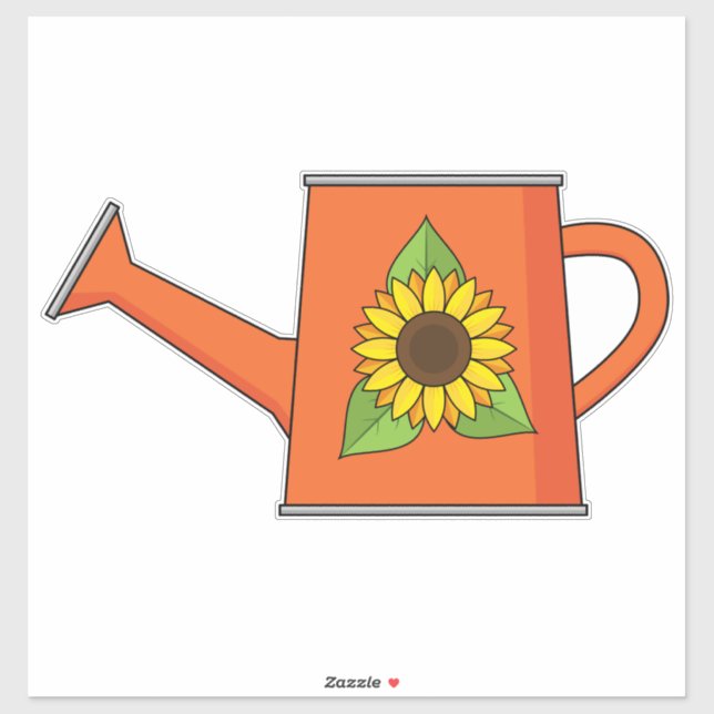Orange Watering Can with Sunflower (Sheet)