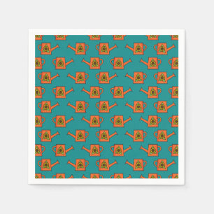 Orange Watering Can with Sunflower Napkin