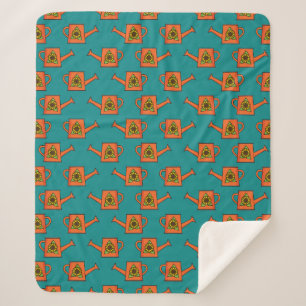 Orange Watering Can with Sunflower Sherpa Blanket