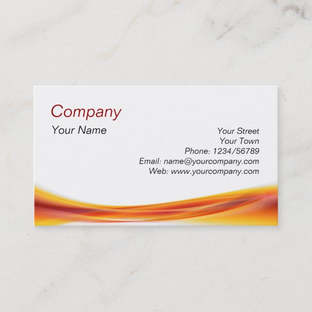 orange wave business card (Front)