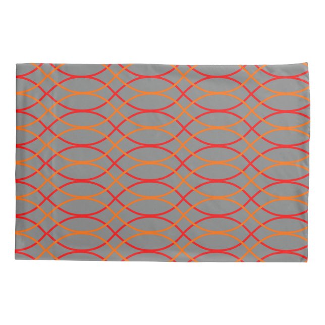 Orange Waves  Pillowcase (Back)