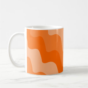 orange wavy ocean waves gradient coffee mug