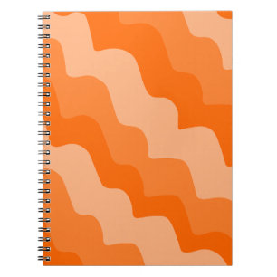 Orange wavy ocean waves gradient  notebook