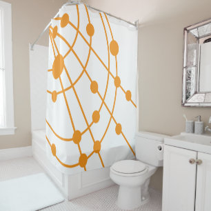 Orange Web Shower Curtain