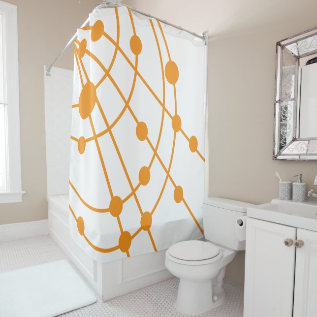 Orange Web Shower Curtain (In Situ)
