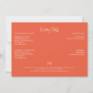 Orange Wedding Details II Invitation