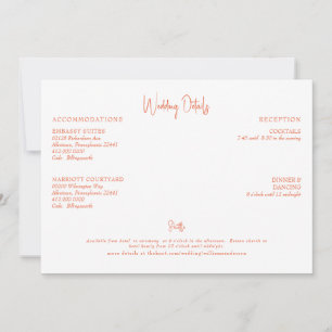 Orange Wedding Details Invitation