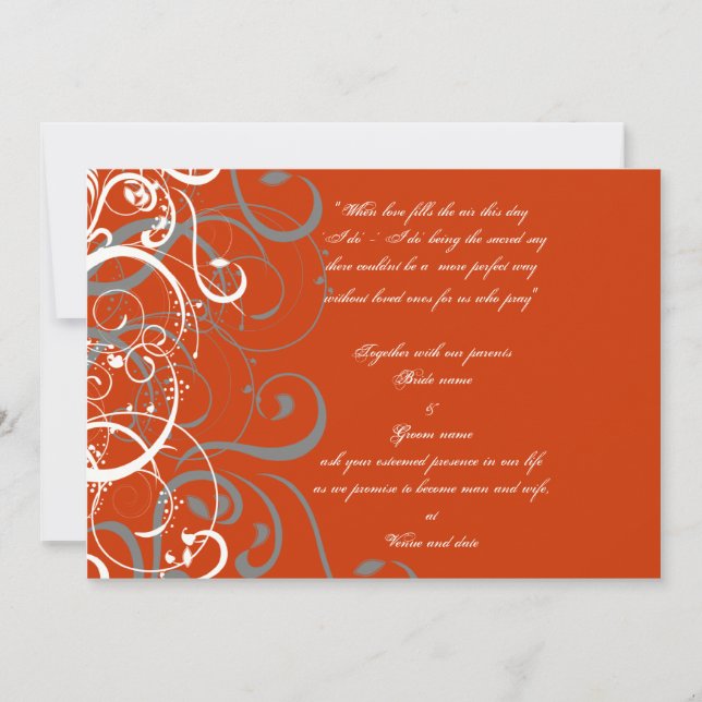 Orange wedding invitation (Front)