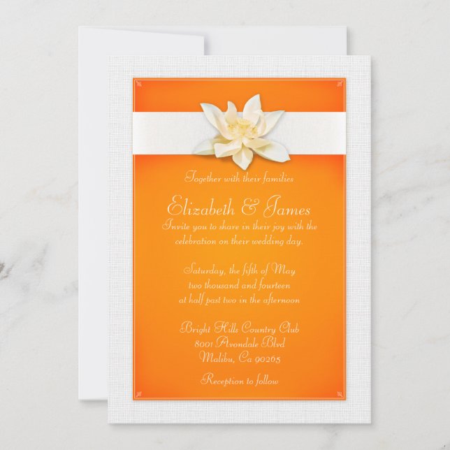 Orange Wedding Invitations (Front)