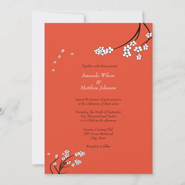 Orange Wedding Invitations (Front)