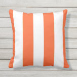 Orange & White Awning Stripes Outdoor Throw Pillow<br><div class="desc">Give your garden furniture a makeover with this Orange & White Awning Stripes Outdoor Waterproof Throw Pillow. Designed to withstand the weather come rain or shine, each outdoor pillow is made from UV and mildew resistant polyester. Perfect for indoors as well! Different size and fabric options available to choose from....</div>