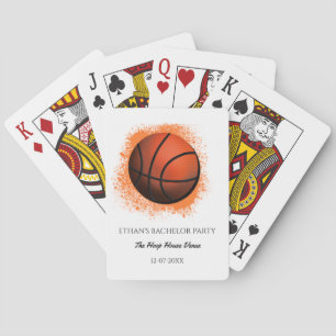 Orange White basketball player bachelor party Playing Cards