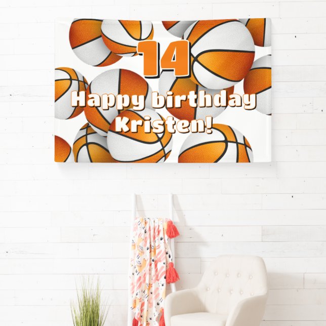 orange white basketballs young athlete party banner (Insitu)