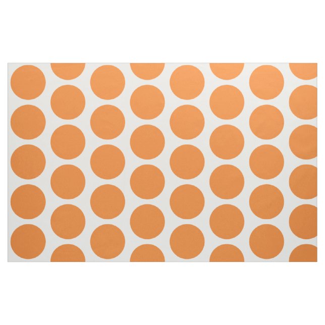 Orange White Big Polka Dots Fabric (Yard)