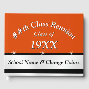 Orange, White, Black Class Reunion Guest Book