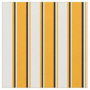 Orange, White & Black Coloured Lines Pattern Fabric