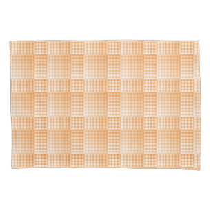 Orange White Checker Abstract Pattern Pillowcase