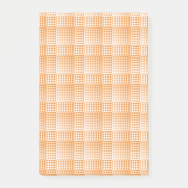 Orange White Checker Abstract Pattern Post-it Notes (Front)