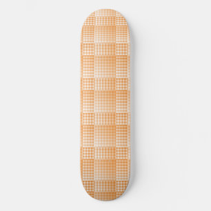 Orange White Checker Abstract Pattern Skateboard