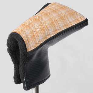 Orange White Chequered Abstract Pattern Golf Head Cover