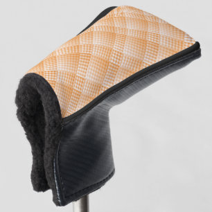 Orange White Chequered Abstract Pattern Golf Head Cover