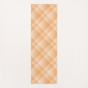 Orange White Chequered Abstract Pattern Yoga Mat