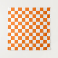 Orange White Chequered Check Pattern
